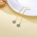 wholesale 14k Blue Sapphire Evil Eye Drop Earrings-0-2