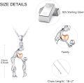 wholesale 925 Sterling Silver Mother and Child Heart Pendant Necklace for Women-0-4