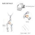 wholesale 925 Sterling Silver Mother And Son Heart Pendant Necklace-0-4