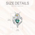 wholesale TOUPOP Birth Flower Necklace 925 Sterling Silver Heart Birthstone Pendant Necklaces Birth Month Floral Jewelry Birthday Christmas Gifts For Women Her -0-3