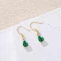 wholesale 14K Gold 3CT Artificial Birthstone Pear Dangle Earrings 6x8mm-0-1
