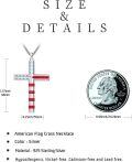 wholesale 925 Sterling Silver USA Flag Basketball Cross Pendant Necklace for Men & Women Graduation Gift-0-5
