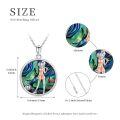 wholesale 925 Sterling Silver Tennis Girl Rose Gold Abalone Shell Pendant Necklace-0-5