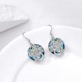 TOUPOP Sterling Silver Blue Crystal Dragonfly Tree Of Life Drop Earrings-0-4