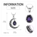 wholesale 925 Sterling Silver Crescent Moon with Amethyst Pendant Necklaces for Women s 45cm Chain Length-0-4