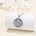 wholesale 925 Sterling Silver Abalone Shell Tetragrammaton Pentacle Locket Necklace for Women Girls Pagan  48cm Chain Length-0-3