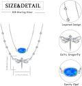 wholesale 925 Sterling Silver Blue Opal & Dragonfly Pendant Necklace for Women Gifts-0-5