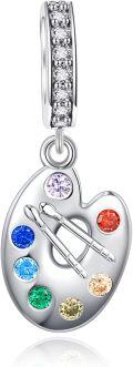 wholesale 925 Sterling Silver Artist Palette Charm Beads Fits Bracelets Necklace Jewelry for Women-0-0
