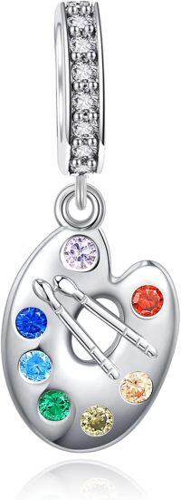 wholesale 925 Sterling Silver Artist Palette Charm Beads Fits Bracelets Necklace Jewelry for Women-Artist Palette