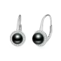 TOUPOP 14K Gold Freshwater Cultured Tahitian Black Pearl Stud Earrings-0-1