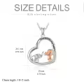 TOUPOP Sterling Silver Heart Elephant Pendant Necklace Jewelry Gifts For Women-0-4