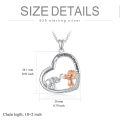 TOUPOP Sterling Silver Heart Elephant Pendant Necklace Jewelry Gifts For Women-0-4