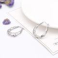 wholesale 925 Sterling Silver Hypoallergenic Lightweight Twist Scrollwork Hoop Earrings with Click-Top Closure-0-5