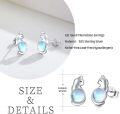wholesale 925 Sterling Silver Unicorn Cat Moonstone Stud Earrings-0-3