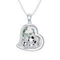 wholesale 925 Sterling Silver Mom Heart Shape Animal Pendant Necklaces for Women Girls Family Love Gift-0-60