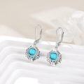 wholesale Sterling Silver Gemstone Leverback Dangle Drop Filigree Earrings for Women-0-7