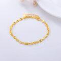 wholesale 18K Gold Twisted Chain Heart Charm Anklet for Women 2MM Beach s-0-2