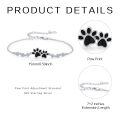 wholesale 925 Sterling Silver Pet Paw Charm Bracelet Wholesale With Clear Crystal Accents-0-1