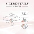 wholesale TOUPOP Gifts For Her Rose Heart Bracelet 925 Sterling Silver Heart Butterfly Bracelet Sweet Year Old Jewelry Anniversary Birthday Christmas Gifts Women Girlfriend Wife Mom Grandma -0-5