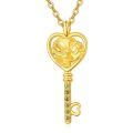wholesale 925 Sterling Silver Heart Rose Key Pendant Necklace-0-0