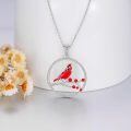 TOUPOP Sterling Silver Red Bird Cardinal Pendant Necklace Memorial Jewelry-0-2
