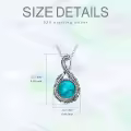 wholesale 925 Sterling Silver Natural Turquoise and Larimar Infinity Feather Pendant Necklace-0-4