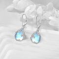 wholesale 925 Sterling Silver Blue Opalite Floral Vine Drop Leverback Earrings-0-3