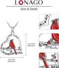 wholesale 925 Sterling Silver Cardinal Bird Heart Pendant Necklace - Angels Are Near s for Women and Moms-0-4