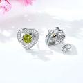 wholesale 925 Sterling Silver Birthstone Heart Stud Earrings Jewelry Gifts for Women-0-32