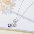 wholesale 925 Sterling Silver Birthstone Flower Necklace 12 Month Birth Flower Pendant for Women Christmas Birthday Jewelry-0-2