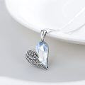 wholesale 925 Sterling Silver Crystal Angel Wing Heart Pendant Necklace for Women Gifts for Mom and Girlfriends-0-3