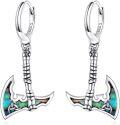 wholesale 925 Sterling Silver Opal Axe Drop Dangle Earrings Norse Viking s for Women-0-0