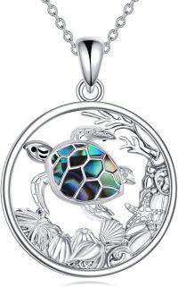 wholesale 925 Sterling Silver Abalone Shell Sea Turtle Pendant Necklace for Women-Sea Turtle