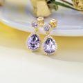 wholesale 14k Gold Plated 925 Sterling Silver Amethyst Teardrop Stud Earrings for Women Birthday Gifts for Mom Girls Her-0-1