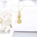 wholesale 10K Golden 10K Gold CZ Pineapple Pendant Necklace for Women - Elegant Charm Chain s-0-4