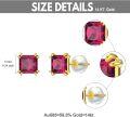 wholesale 14K Gold 2 5Ct Created Birthstone Princess Cut Stud Earrings for Women-0-4
