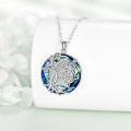 wholesale 925 Sterling Silver Blue Purple Swarovski Crystal Tree of Life Pendant Necklace for Women-0-2