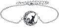 wholesale 925 Sterling Silver Crystal Moon Black Cat Charm Bracelet for Women Gothic s-0-0