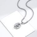 wholesale 925 Sterling Silver Virgin Mary Medal Necklace Pendant with Cross and Religious Charm for Women Men  48cm Chain Length-0-1