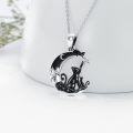 wholesale Sterling Silver Gothic Jewelry Bat Cat Wolf Dragon Owl Fox Spider Sun Pendant-0-13