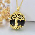 wholesale 14K Gold Sterling Silver Jade Tree of Life Necklace for Women-0-36