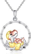 wholesale 925 Sterling Silver Baby Dinosaur in Egg Pendant Necklace for Women Girls Kids Gifts-0-0