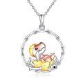 wholesale 925 Sterling Silver Dinosaur Pendant Necklace Wholesale With Gold Plated Details-0-0