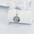 wholesale 925 Sterling Silver Round Celtic Knot Blue Crystal Raven Pendant Necklace-0-2