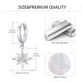 wholesale 925 Sterling Silver Celtic Knot Star Huggie Hoop Earrings with Mother of Pearl Inlay for Women Girls (Hypoallergenic)-0-2