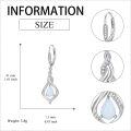 wholesale 925 Sterling Silver Opal Blue Pink White Moonstone Moss Agate Heart Teardrop Leverback Earrings-0-4