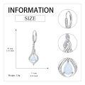 wholesale 925 Sterling Silver Opal Blue Pink White Moonstone Moss Agate Heart Teardrop Leverback Earrings-0-4