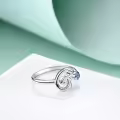 TOUPOP Sterling Silver Sunflower Rose Initial Butterfly Adjustable Rings-0-5