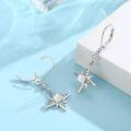 wholesale 925 Sterling Silver Opal Star and Cubic Zirconia Leverback Earrings-0-1