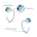 wholesale 925 Sterling Silver Adjustable Earrings Wholesale With Turquoise Stones-0-5